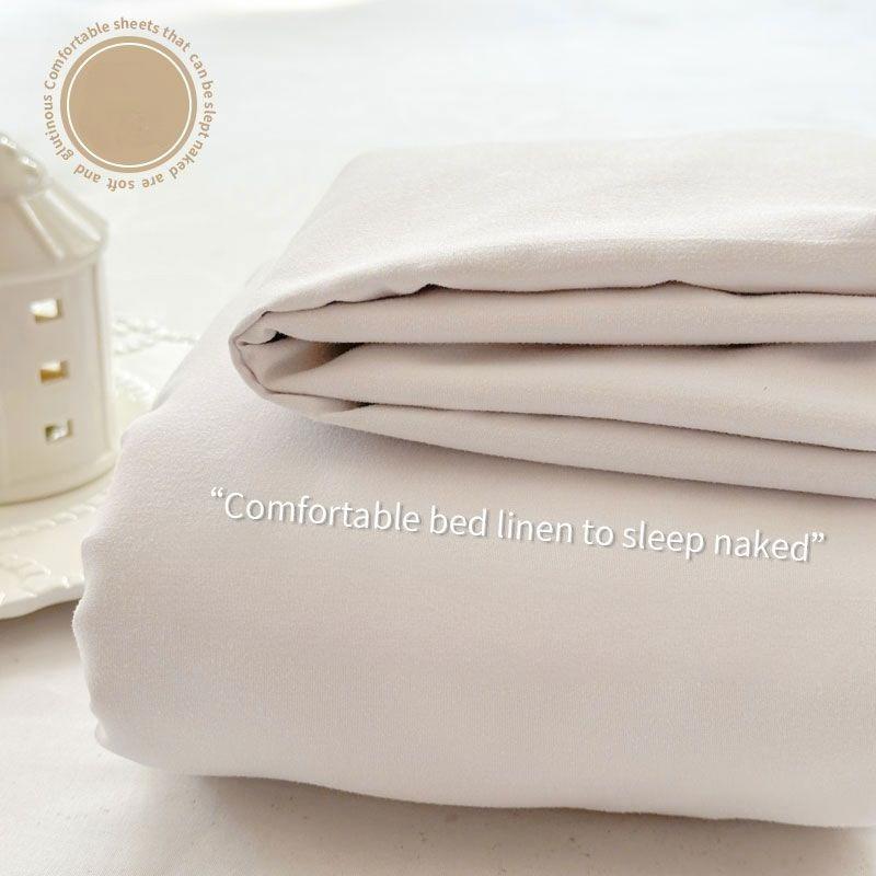 Minimalist Solid Color Brushed Warm Bed Sheet For Single Double Student Dormitory Bed