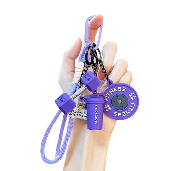 Pandantiv Chei Portabil Multifuncțional cu Șnur Împletit Sticlă de Apă Gantere Plăci Halteră Farmec Fitness Accesorii Sportive