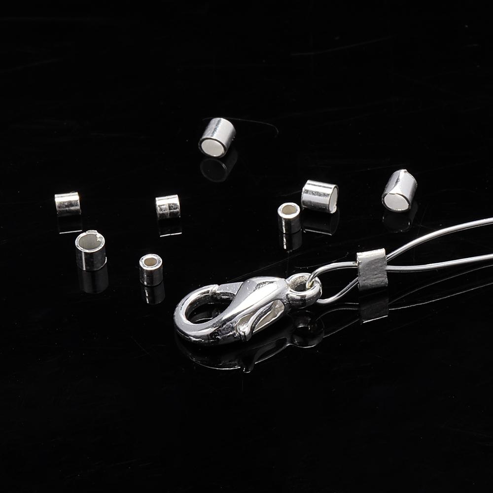 

20pcs 925 Sterling Silver Crimp End Beads 1.5mm 2mm 2.5mm Crimps Silver End Beads for DIY Bracelet Jewelry Making Findings 1.5x1.5mm 20PCS