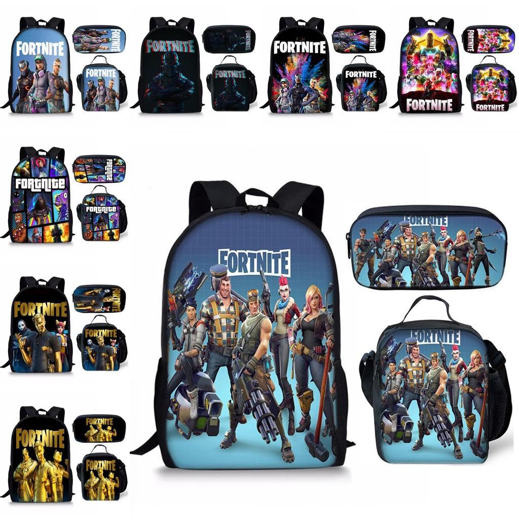 3pcs Printing School Bag Backpack Lunch Box Pencil Bag Children Gift