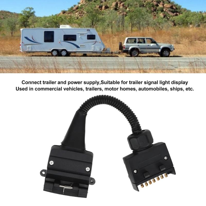 Universal 7 Pin To 12 Pin Trailer Connector ABS Coiled Cord For Towing Caravans Farming Machinery Camping Vehicle Towing