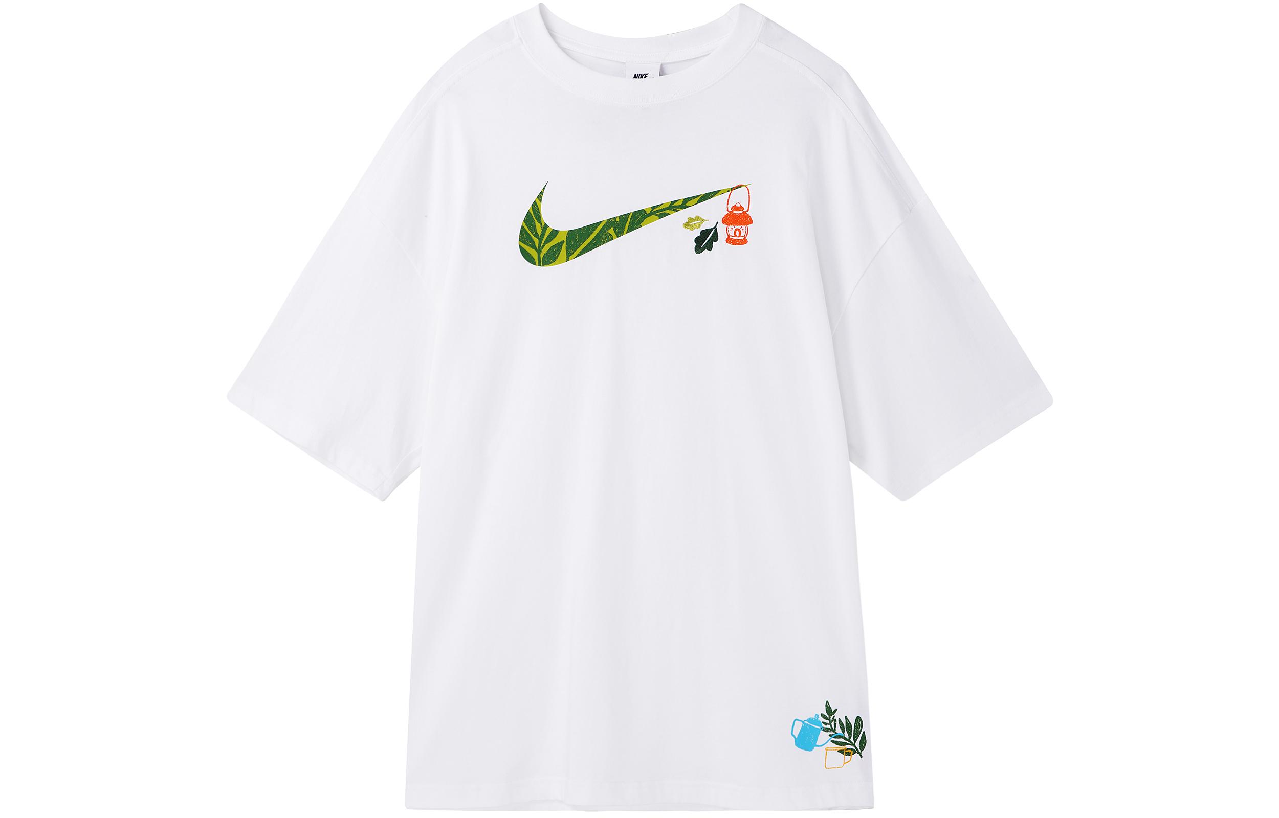 Nike Women ss Sportswear Swoosh Cartoon Print Retro Crewneck T-Shirt White FN3711-100 XL