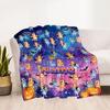 Bluey Halloween Night Personalized Name Blanket Lightweight Customizable Blanket Soft Warm Cozy Suitable for Livingroom Couch Chair Sofa