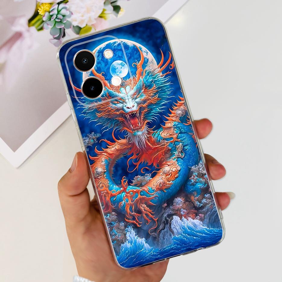For Vivo Y28 4G Case V2352 Cute Cat Panda Painted Cover Soft Silicone Phone Case For Vivo Y28 Y 28 VivoY28 4G Funda 6.68'' Coque