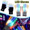 1 Paar Mode Hip Hop Party LED Rave Blinkende Handschuhe Leuchten 7 Modi Licht auf Fingerspitzenbeleuchtung Schwarz NEU Feiertag