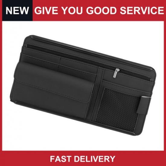 Universal Black Car Sun Visor Organizer Sunglasses Case Storage Hook Pack of 1