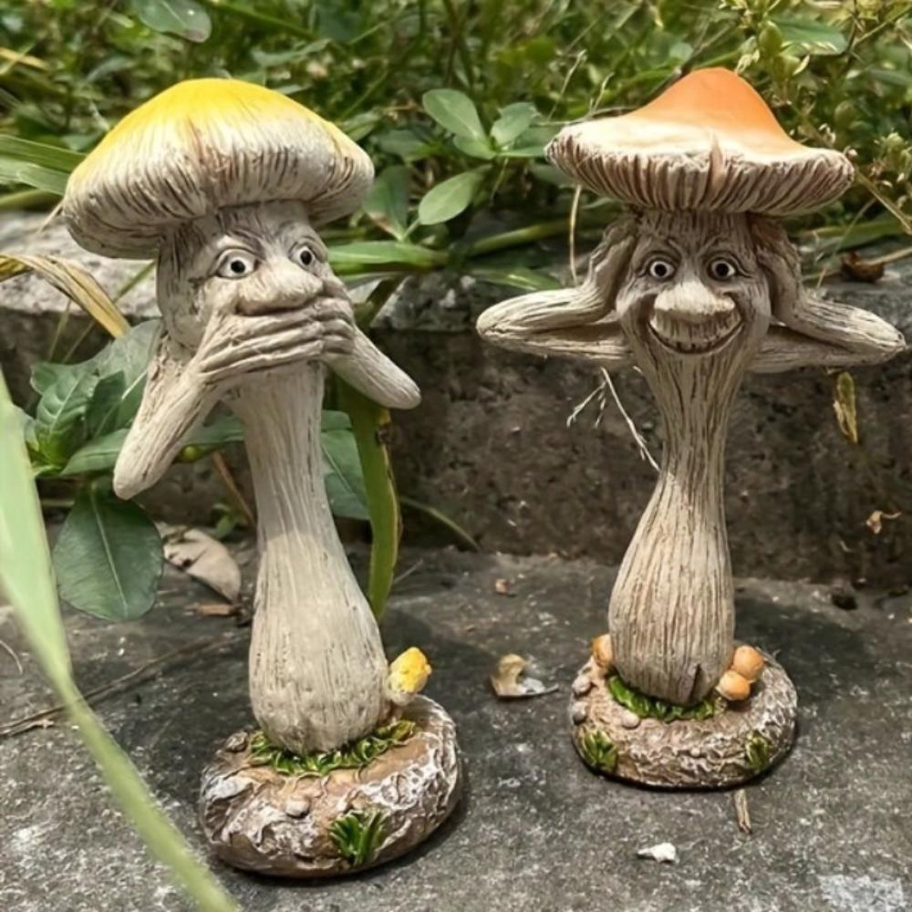 Cute Mushroom Toy Ornament Resin Crafts Mushroom Sculpture  Home Living Room Decor