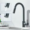 Chrome-plated/brushed pull-out kitchen faucet, 360° rotating kitchen mixing faucet, suitable for sinks, hot and cold water.
