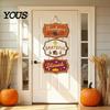 Retro Warm Brown Sign Wooden Door Sign, Farmhouse Autumn Hanging Decor with Turkey Acorns, And Acorn 3-Section Waterproof Porch Wall Prestrung