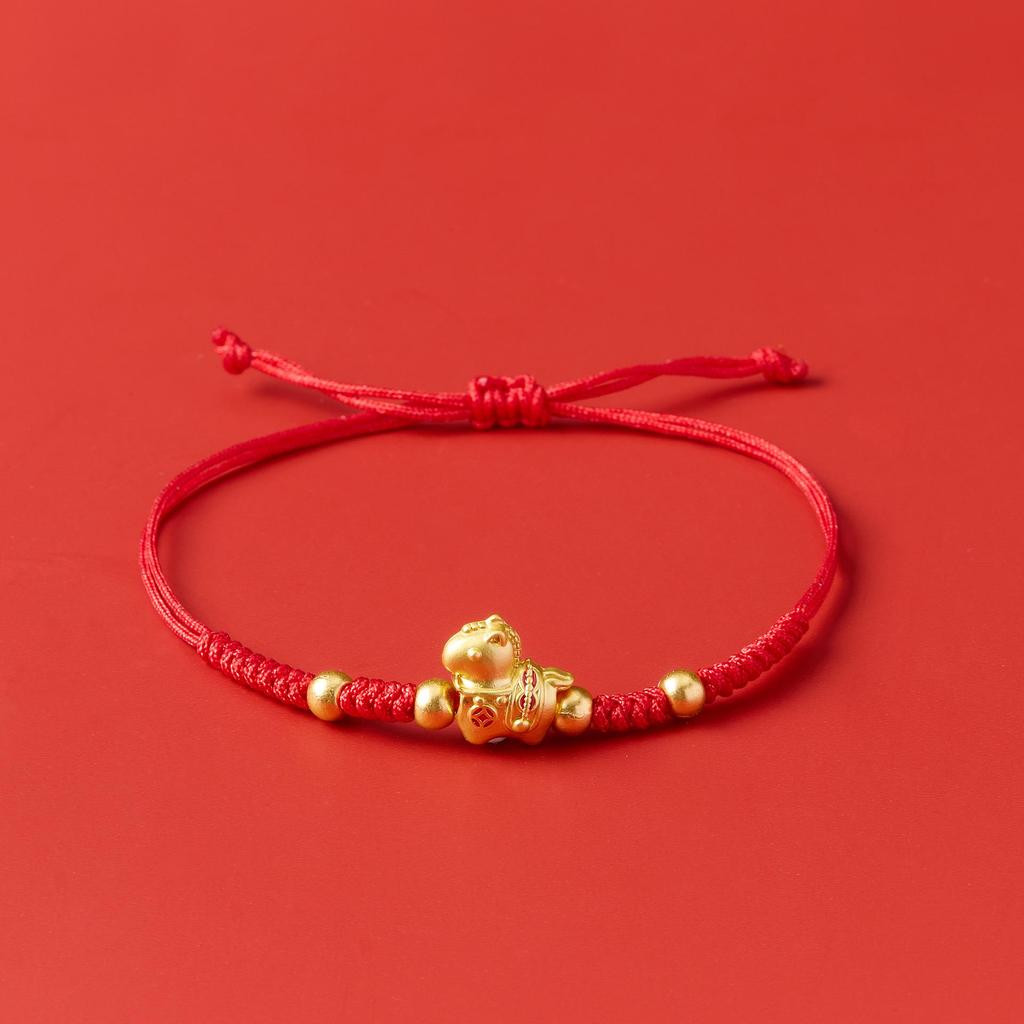 2026 Year of the Horse Red String Bracelet, Handmade Ethnic Style Hand Rope, New Year Charm for Good Fortune.