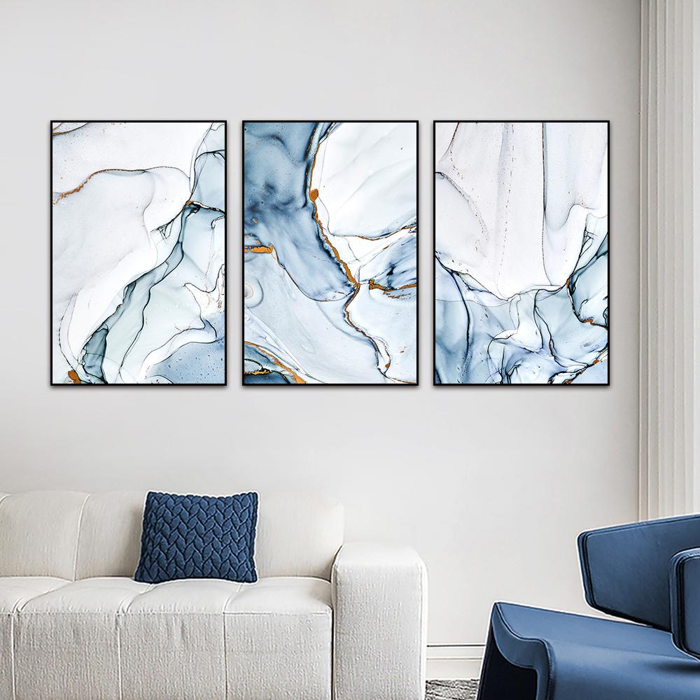 Abstraktní olejomalba Modrá řeka Moderní nástěnné Cuadros Plakáty a obrazy Living Room Home Decoration Art
