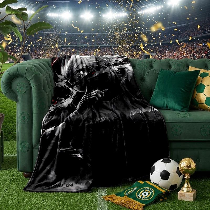 Dark Anime Ninja Character Blanket Lightweight Ideal Bedding Blanket Perfect for Travel, Camping, Living Rooms, Offices, Sofas, Fan Christmas Gift