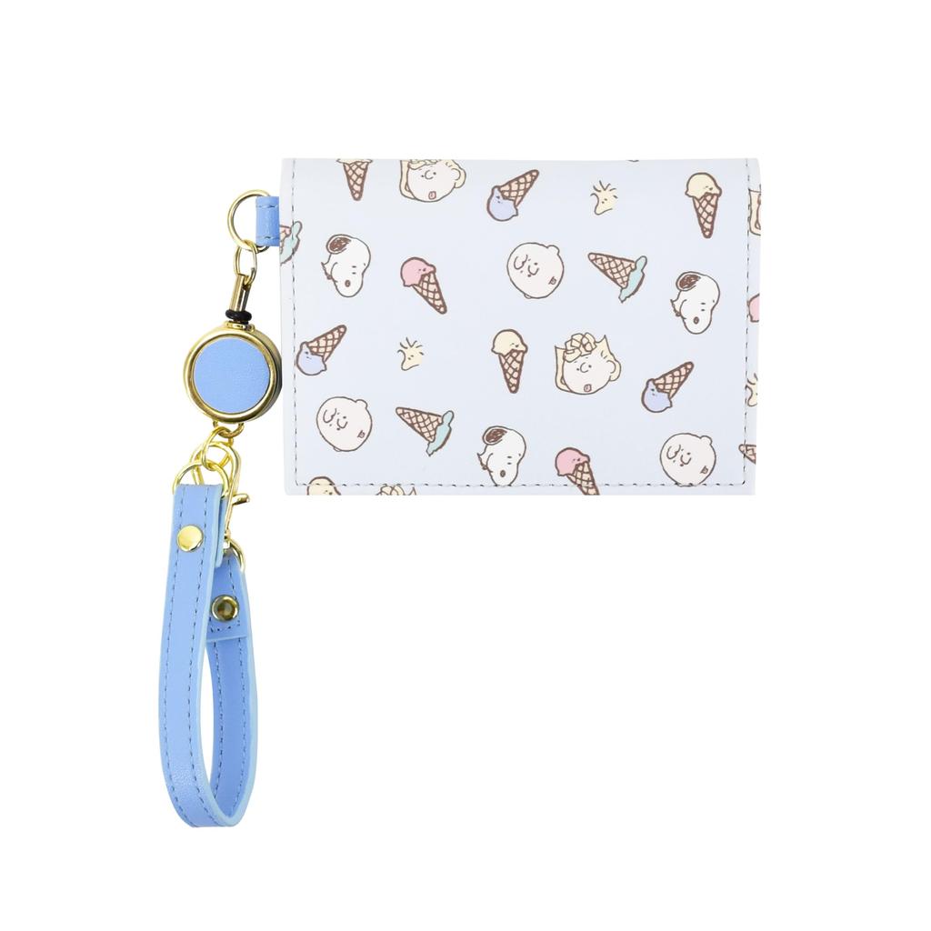 Pass Case Pass Case with Reel Synthetic Leather Bifold Card Case Compact Commuting to School Travel Adults Students Elementary School Children Cute