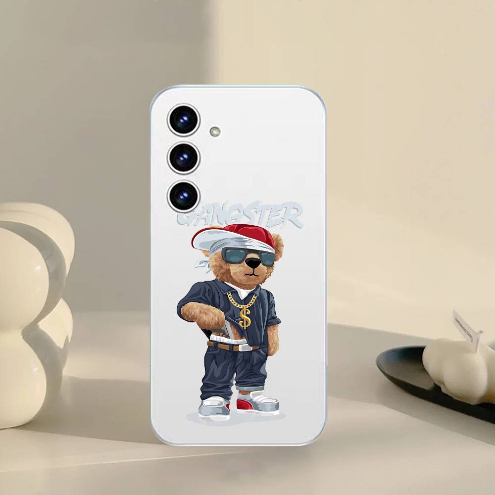 Teddy Bear Phone Case For Samsung Galaxy A52 A12 A51 S21 Edge S22ULTRA S23 S24 S20LITE Plus Ultra Transparent Cover