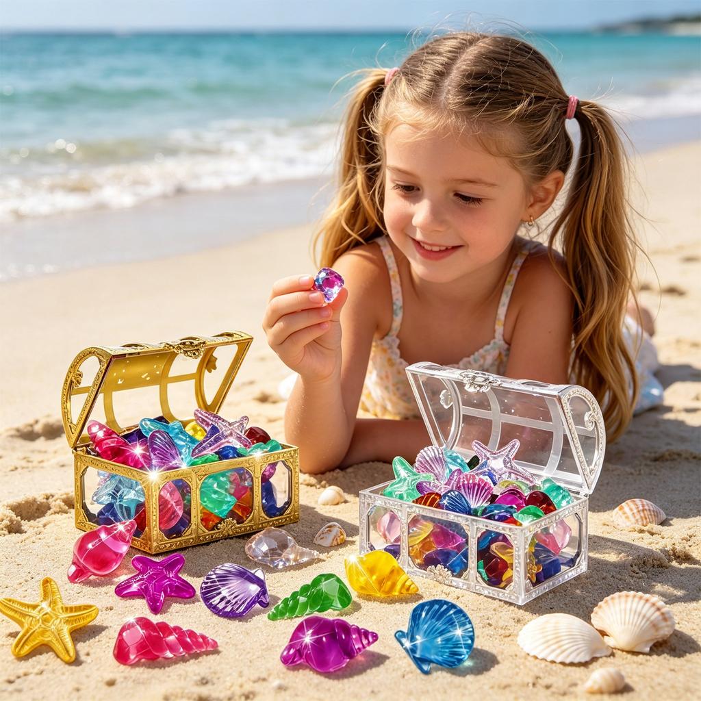 Summer-Appropriate Children's Pool And Diving Pool Toys, Diving Game Treasure Chest Toy Set.