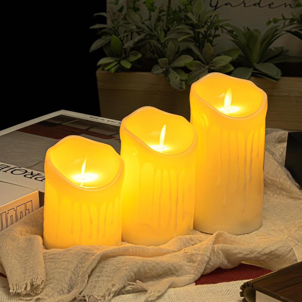 Flickering LED Candles with 10-Key Remote for Weddings, Parties, and Home Decor Script Props