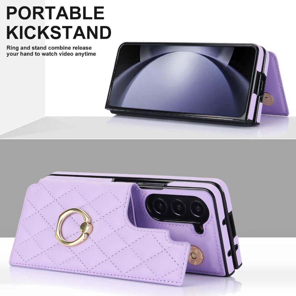 Luxus Leder Ring Wallet Kartenhalter Handyhülle für Samsung Galaxy Z Fold 7 6 5 4 mit Ständer Schutzhülle