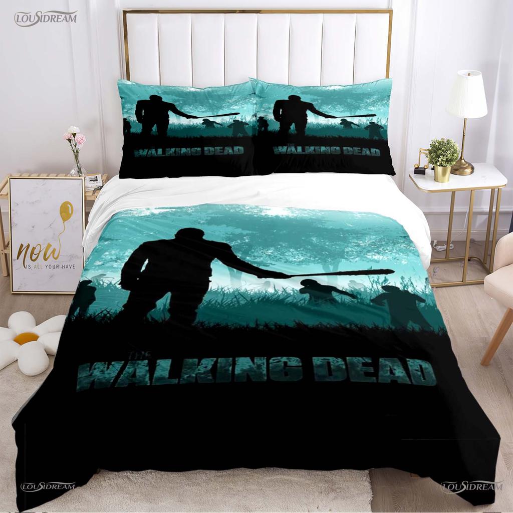 Walking Dead Filmmönster Alla Säsonger Påslakan Sängkläder Lyxigt Mjukt Täckeöverdrag och Kuddfodral Enkel/Dubbel/Queen/King