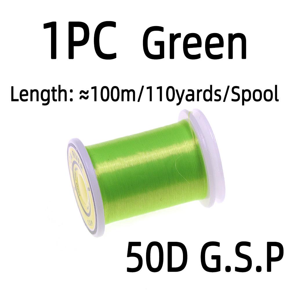 

100 м/котушка 50D GSP поліетиленова нитка для в язання мушок високої міцності для лову дрібних мушок, німф, форелі, приманки зелений