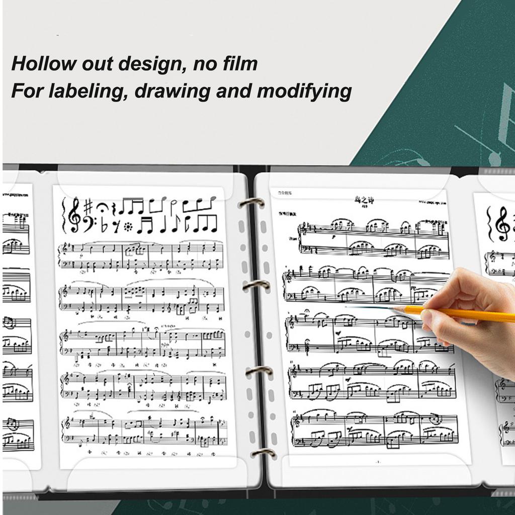 Sheet Music Folder A4 Size Piano Score Binder Detachable 4 Page Expand Paper File Storage Holder