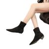 Autumn and winter new simple matte suede flat socks boots low heel thin boots temperament pointed short boots