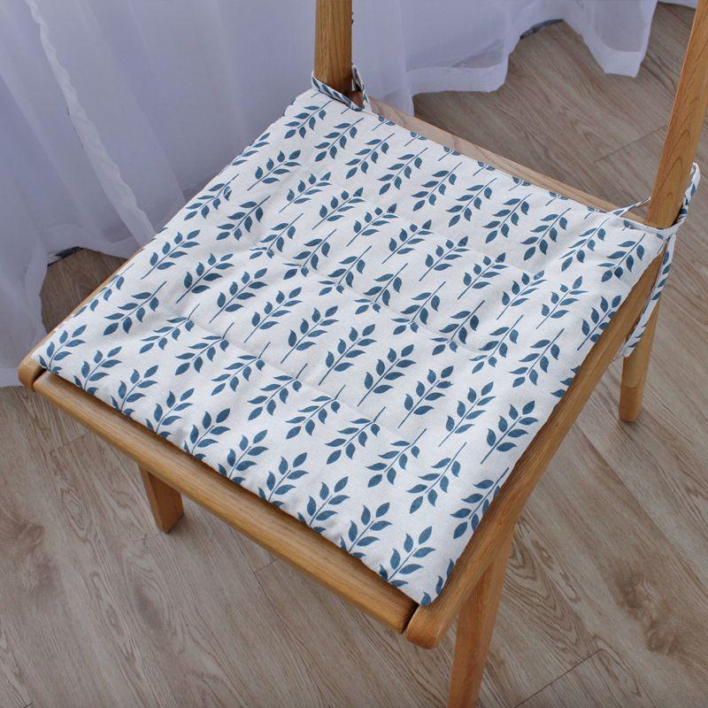 

Cotton Linen Linen Cushion Dining Chair Office Chair Cushion Tied Anti-Slip Four Seasons Pastoral Multi-Color Thin Minimalist Fabric Leaves 40X40cm