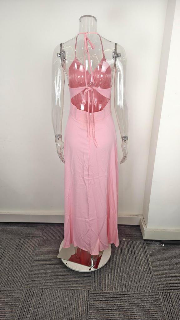 2026 Spring European American Women's Sexy Spaghetti Strap Ruffle Hem Dress