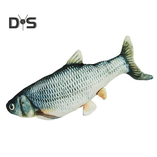 Flopping Fish Cat Toy with Catnip Interactive Automatic Floppy Carp Kitten Kicker Toy Electric Realistic Plush Wiggle Fish for Indoor Cats Dogs