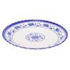 Plato redondo de melamina azul y blanca - Imitación de porcelana gruesa, ideal para salteados, arroz y uso en restaurantes.