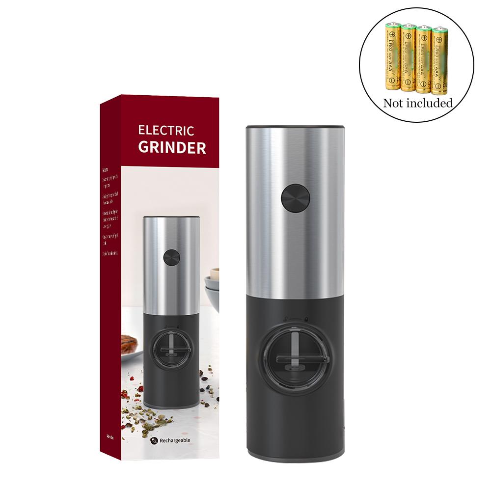 

Электрическая мельница для соли и перца, работающая от батареи гравитационная мельница для перца с легкой регулировкой степени помола, автоматическая мельница для перца