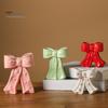 Dried Flower Holder Ceramic Bow Vase with Star, Decorative Flowers Vase, Creative French Style Arrangement for Living Room Table Centerpiece