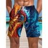 Summer Men's 3D Printed Beach Shorts Fashion Versatile Trend Breathable Casual Vacation Style