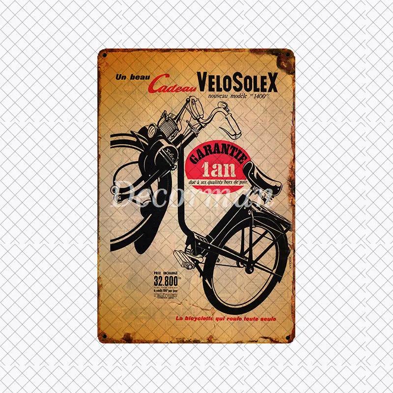 [ DecorMan ] VELO SOLEX France Bike Metal SIGN Custom Wall Poser iron Painting PUB Room Bar Hotel Decor LTA-2033