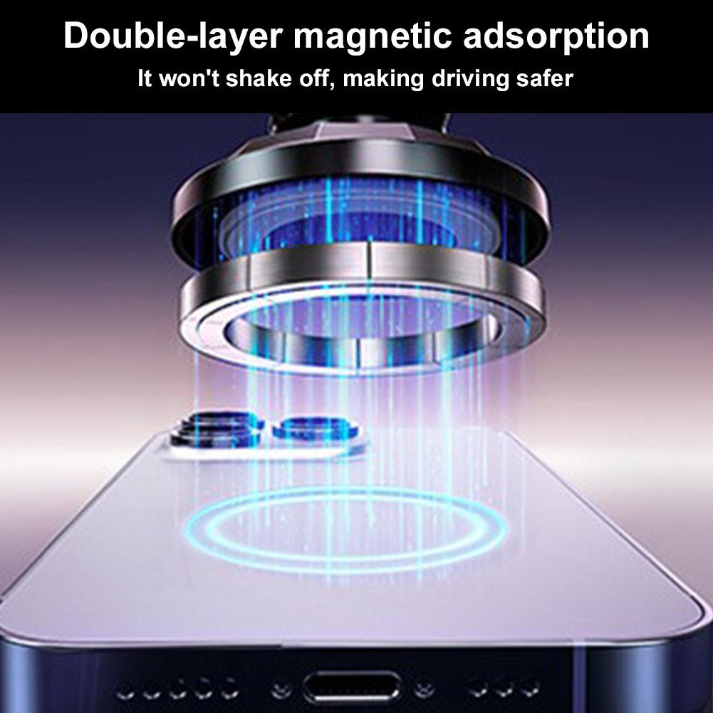 Magnetic Metal Phone Holder Vacuum Adsorption Cell Phone Car Mount Suction Cup Car Phone Mount for iPhone Samsung All Smartphone