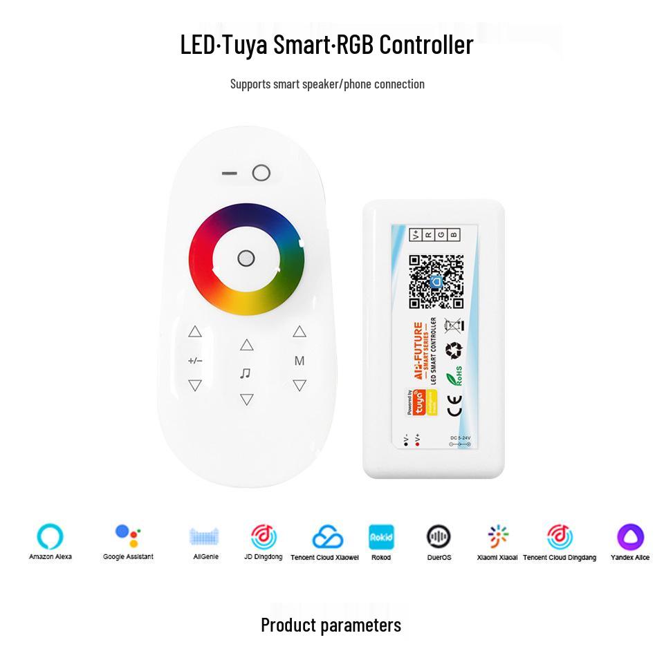RGB Graffiti Smart Speaker: WIFI & 2.4G Touch Remote, Voice-Controlled.