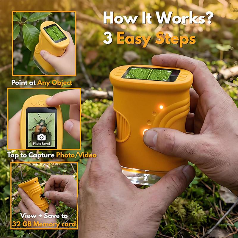 Children Handheld Digital Camera Magnifier With Lamp Home Decor 2Inch Ips Screen 1000X Handheld Portable Usb Digital Mini Mirror