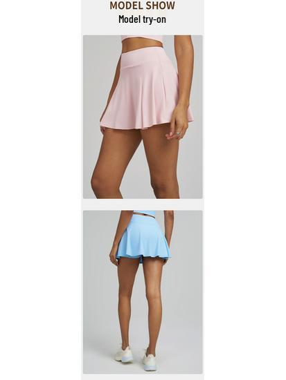Riesiger Damen Schnelltrocknender Anti-Exposure Sport- und Yogarock - Eleganter Fallender Tennis-Fitnessrock für den Sommer