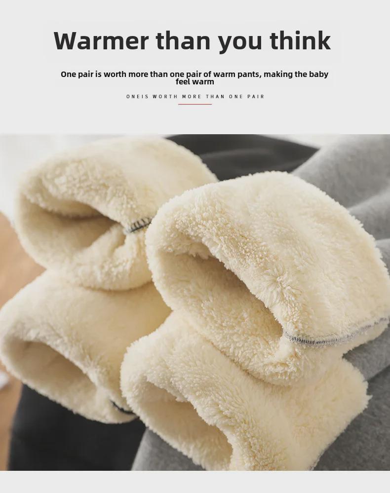 Girls' Winter Fleece-Lined Warm Cotton Leggings - Thick Lamb Fleece One-Piece for Babies and Kids