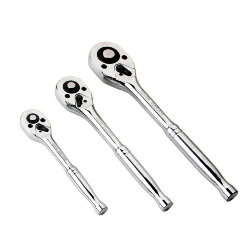 652F 3Pcs Ratchet Wrench 3/8 1/4 Ratchet Tool for Tight Space Automotive Repair Home Improvement Easy Socket Wrench