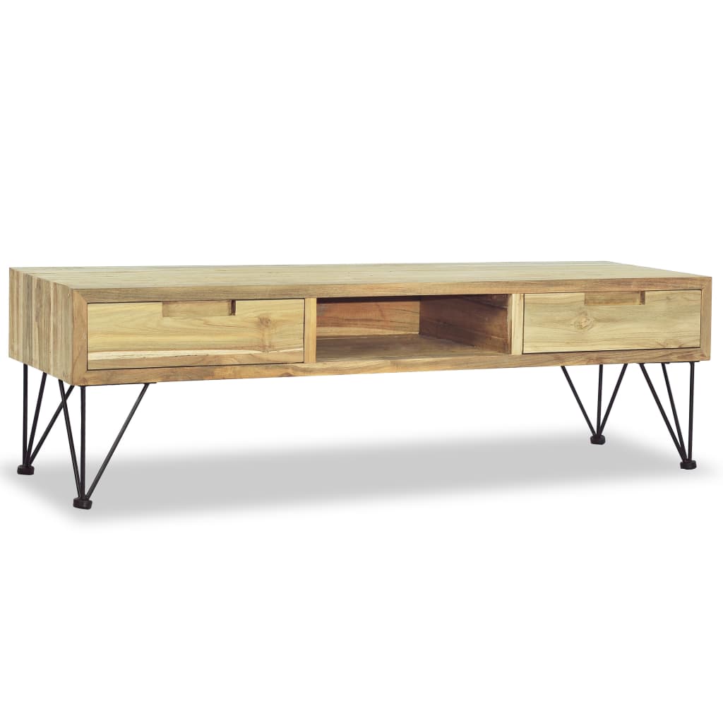 Vidaxl Szafka Pod Telewizor, 120 X 35 X 35 Cm, Lite Drewno Tekowe