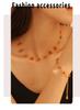 Retro French Natural Stone Necklace & Bracelet Set with Stainless Steel
