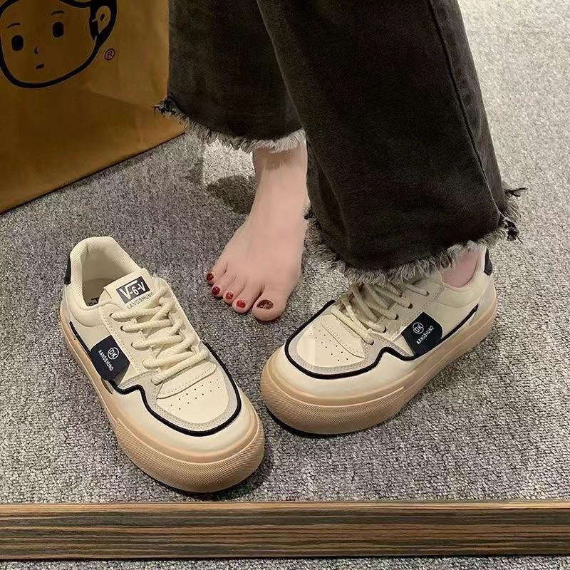 Retro Little White Shoes Summer Women's Models 2025 Autumn New Thick Baseplate Shoes Casual Sports Student Women's Shoes