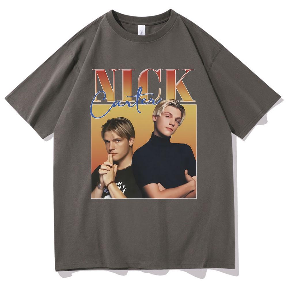 Rock Band Backstreet Boys Nick Carter Print Tshirt Male Vintage T Shirts Mens Cotton Tees Men Womens Hip Hop Oversized Tshirt