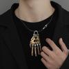 Steampunk Necklace Alloy Necklace with Mechanical Bionic Hand Pendant Robotic Jewelry Gift for Men Women Cyberpunk Enthusiasts