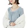 [Majestic Legon] Long Sleeve Cut Top with Rose Ribbon 1047012511 M Gray