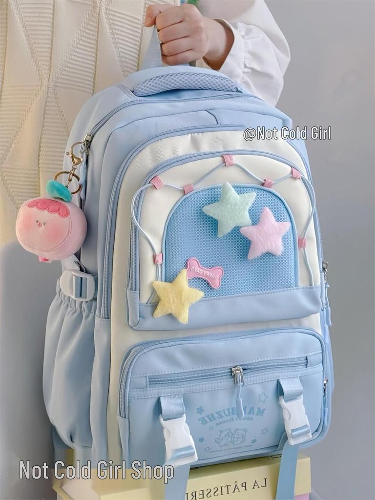 Large Capacity College Style Backpack for Girls - Cute School Bag for Middle & High School Students