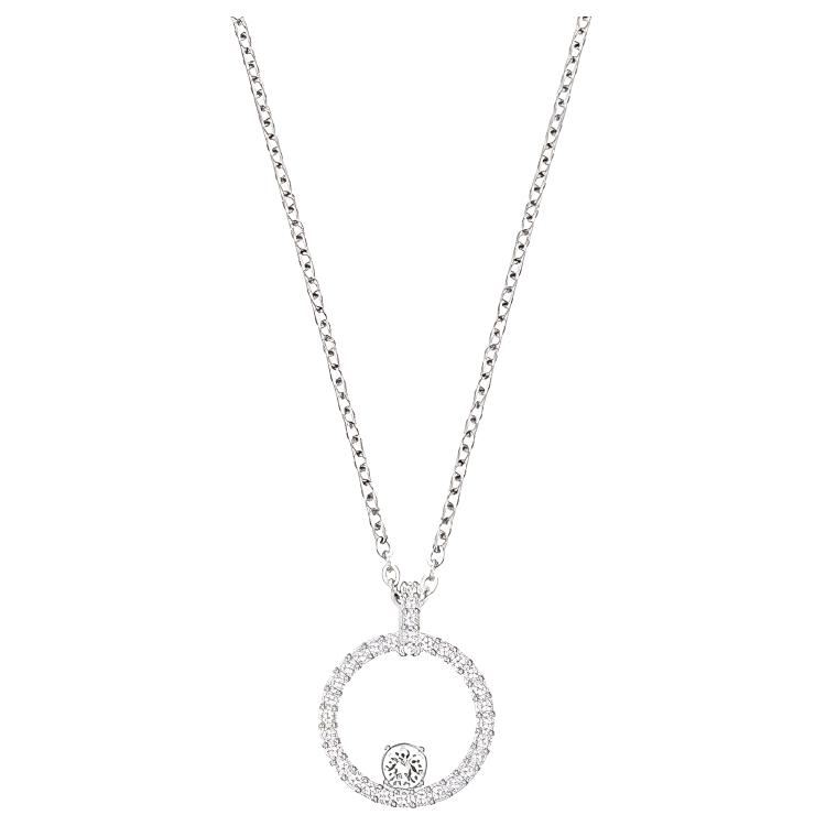 Swarovski Constella Faux Crystal Stone, Rhodium Plated Necklaces Womens Silver