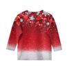 Christmas Day Print Tops For Youth Girls 4-11 Years Round Neck 3/4 Sleeves T-Shirts Trendy Tops Outfit Tees