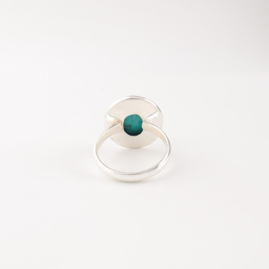 Blue Turquoise Gemstone 925 Sterling Silver Handmade Fashionable Ring For Women RR-62-38