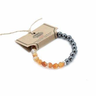 Carnelian Bracelet Faceted Magnetic Gemstone